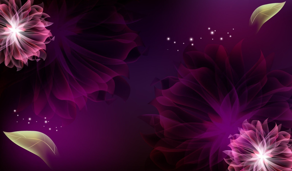 Абстрактные цветы и листья