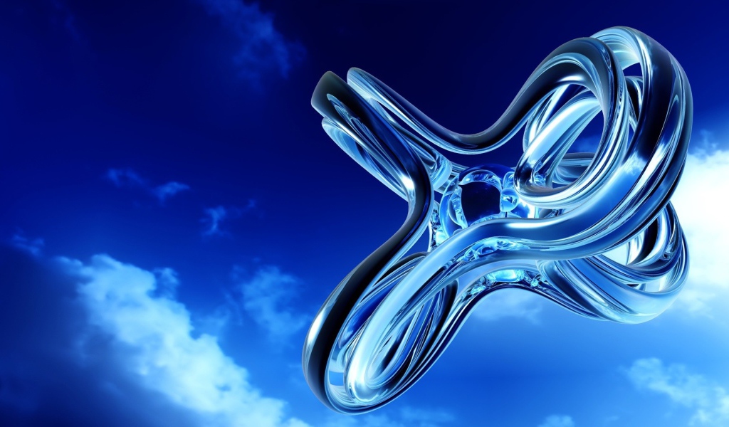 Стеклянная фигура на фоне неба