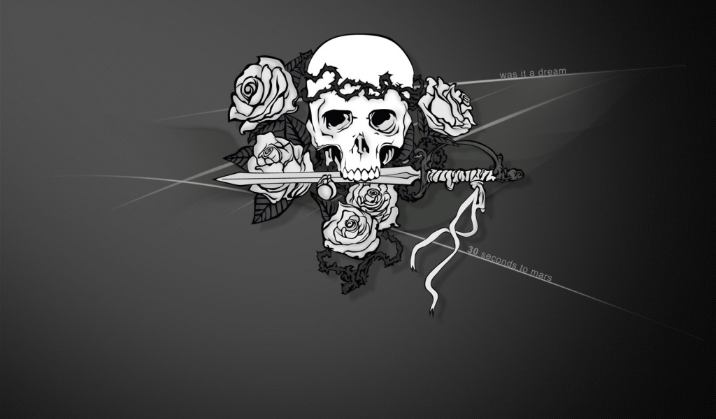 Череп и розы