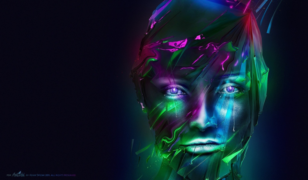 Компьютерная графика на синем фоне