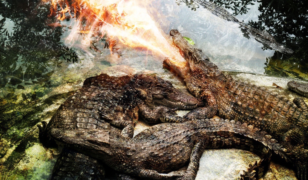 Крокодил изрыгает огонь