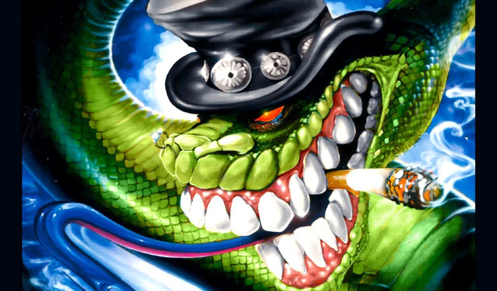 Змея с сигаретой