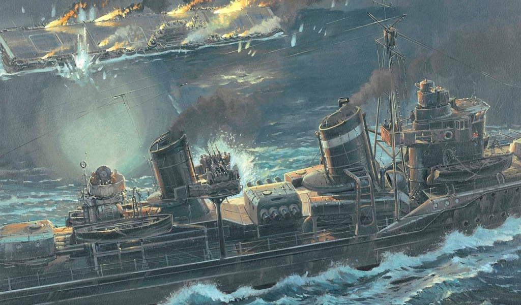 Шторм и военные корабли