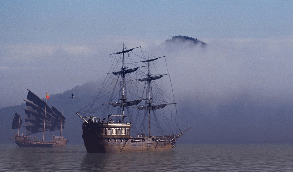 Парусники в тумане