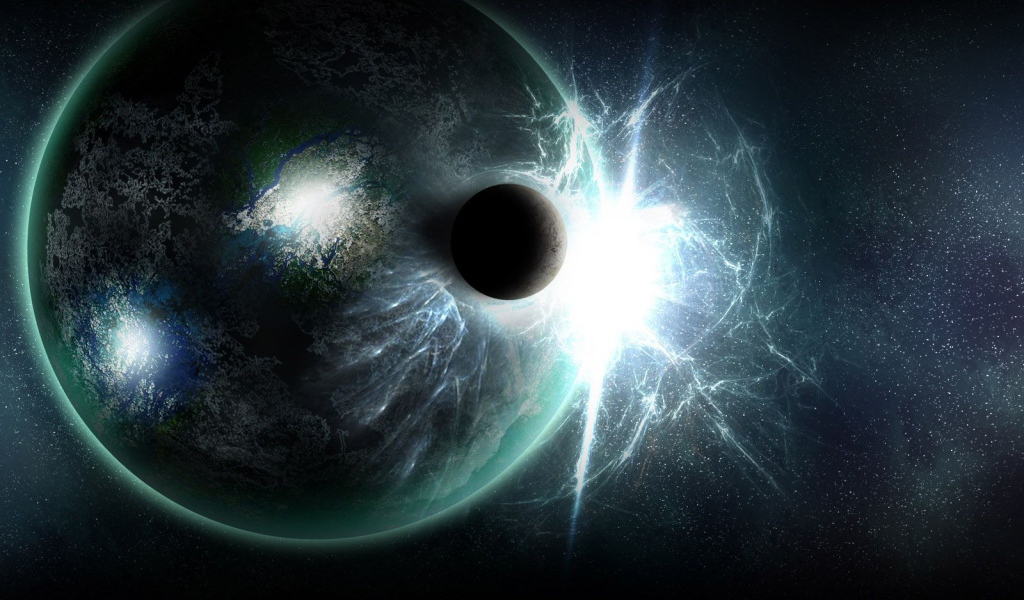 Столкновение планет в космосе