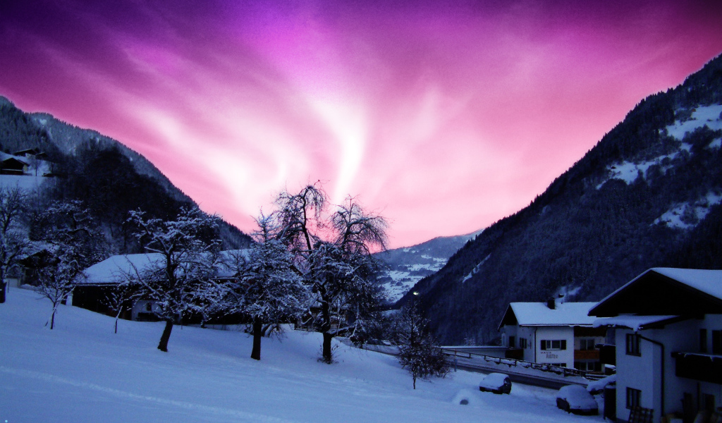 Северное сияние на Аляске