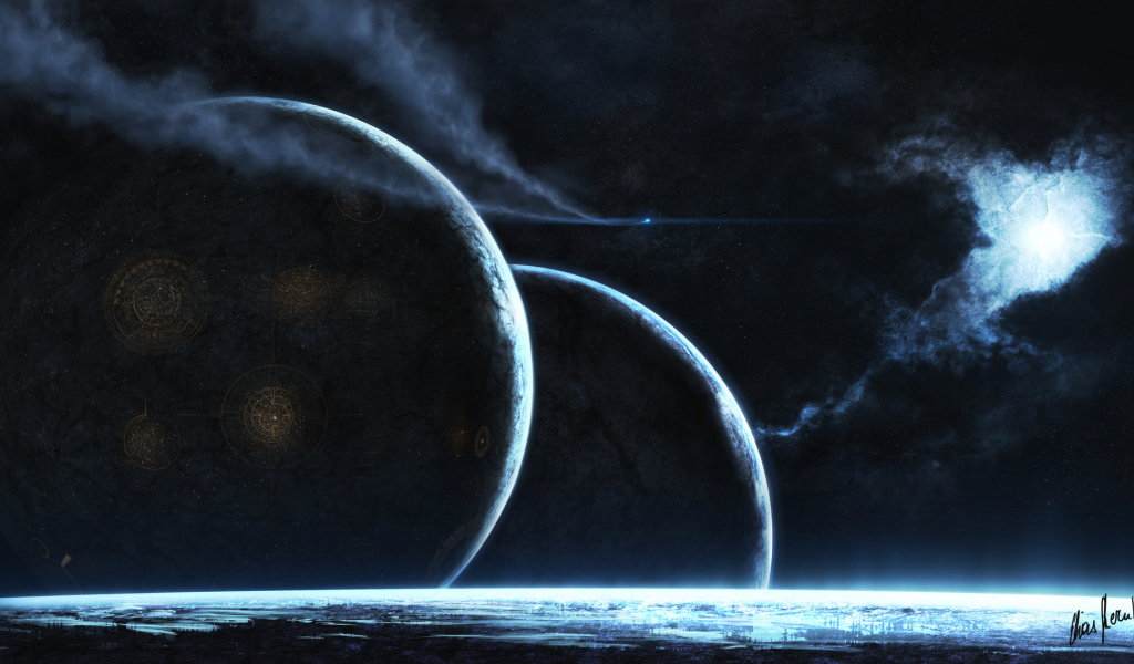 Планеты и туманность