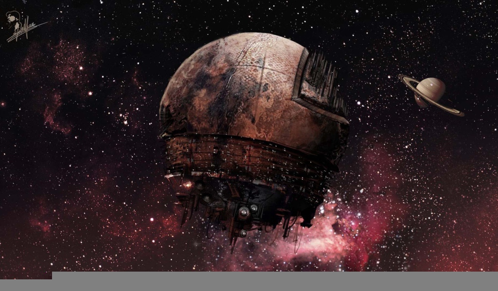 Космический корабль около Сатурна