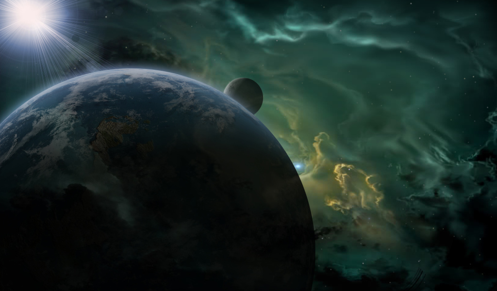 Планета в солнечном свете