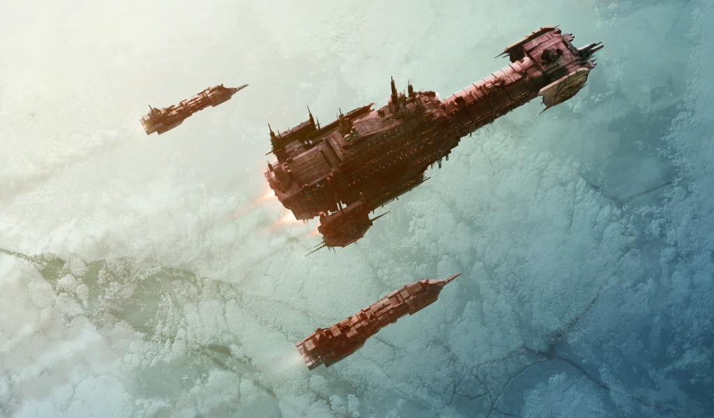 Космические корабли над планетой