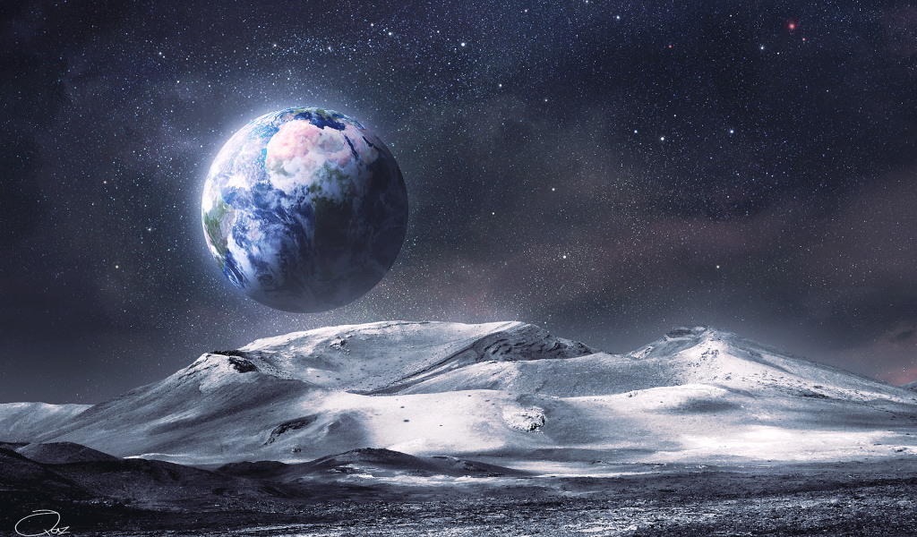 Вид на землю с луны