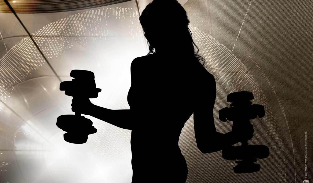 Силуэт девушки занимающейся фитнесом