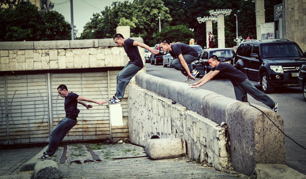 Раскадровка прыжка в паркуре