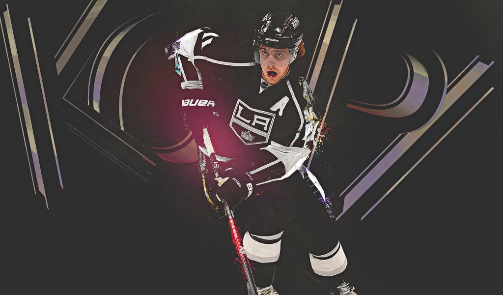 Анже Копитар на черном фоне