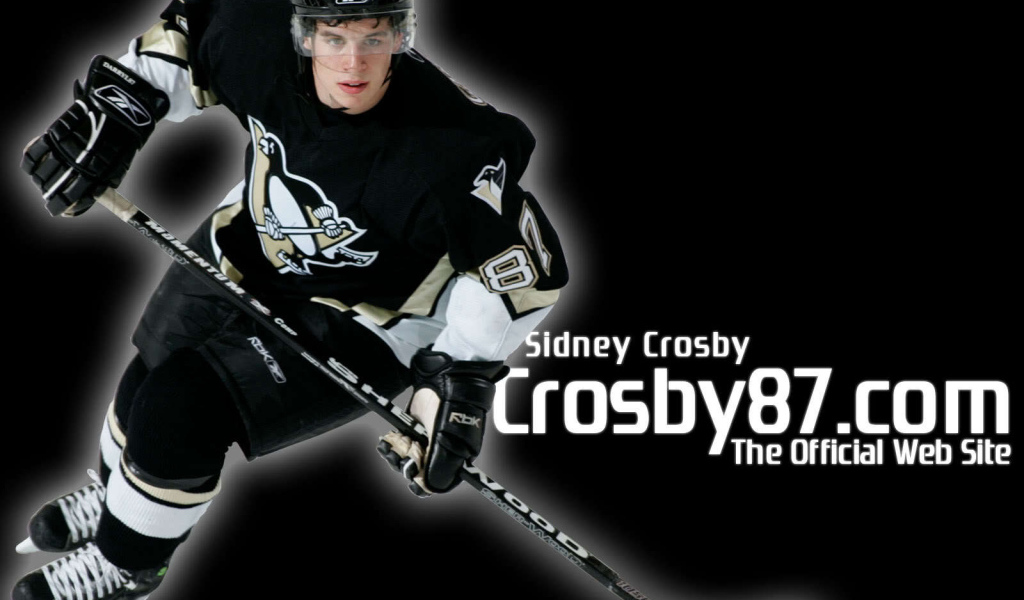 Сидни Кросби на черном фоне