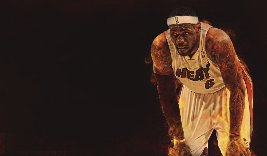 Баскетболист Леброн в огне