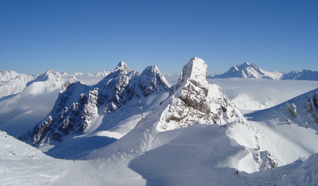 Альпы на горнолыжном курорте Сант Антон, Австрия
