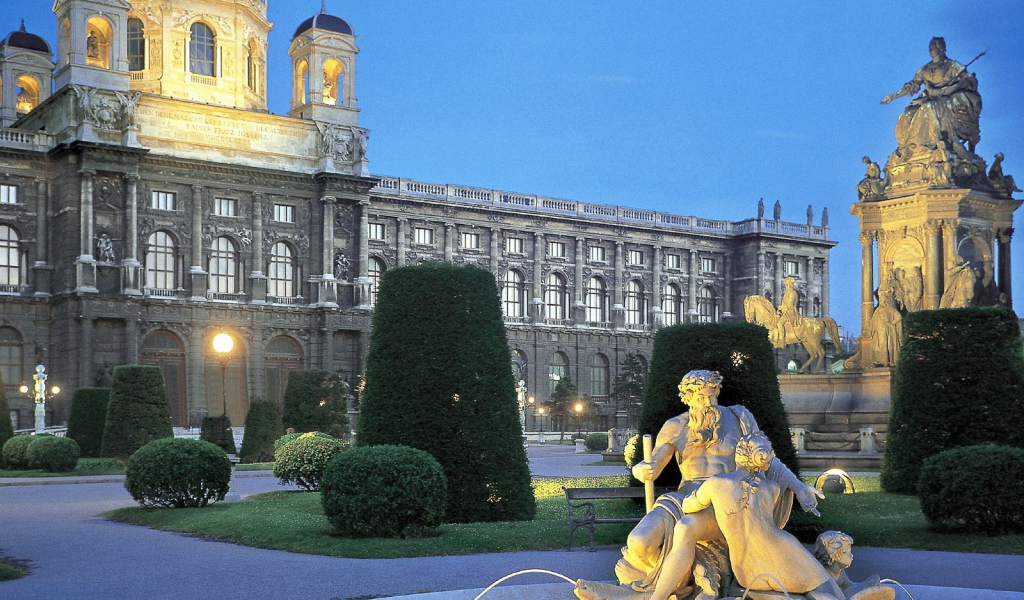 Фонтан в городе Вена, Австрия