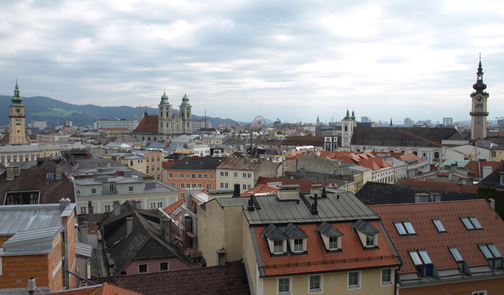 Панорама города Линц, Австрия