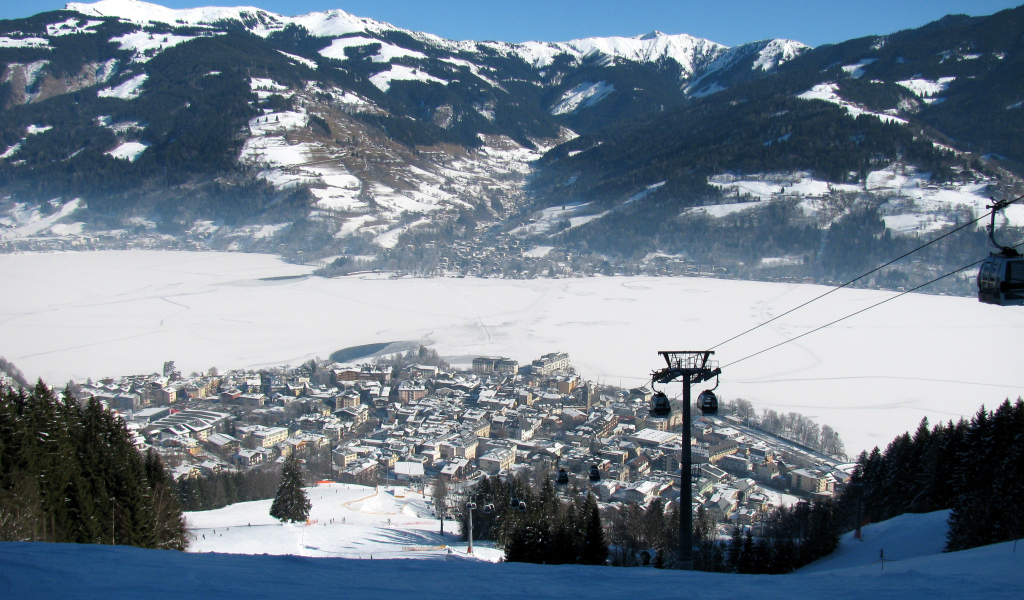 Панорама на курорте Цель-ам-Зее, Австрия