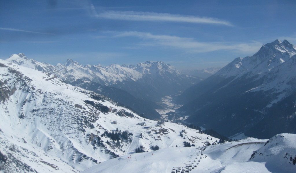 Лыжная трасса на горнолыжном курорте Сант Антон, Австрия