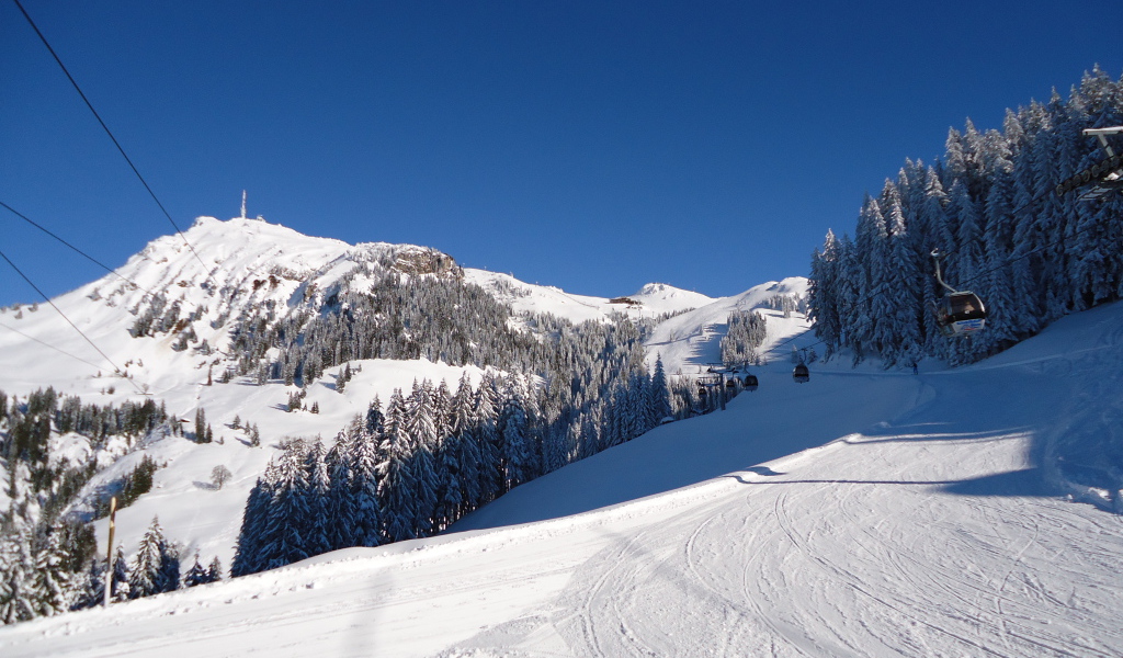 Лыжная трасса на курорте Китцбюэль, Австрия
