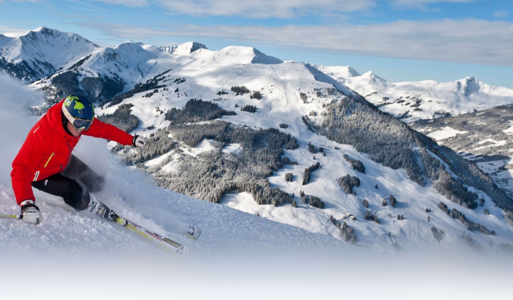 Катание на лыжах на горнолыжном курорте Заальбах Хинтерглем, Австрия