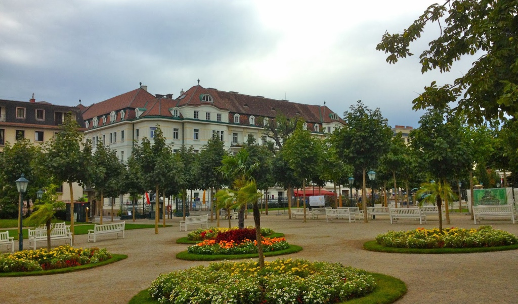 Сквер отдыха на курорте Баден, Австрия