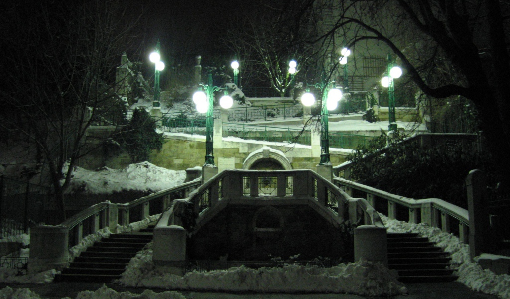 Зимний парк в городе Вена, Австрия