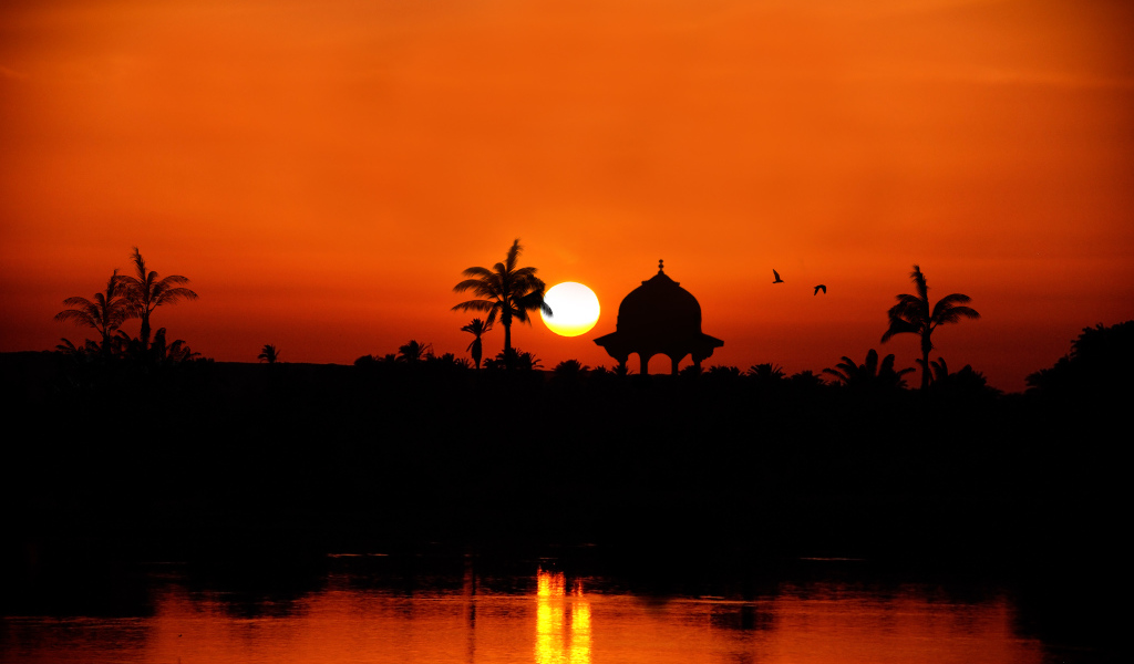 Закат на реке Нил, Египет