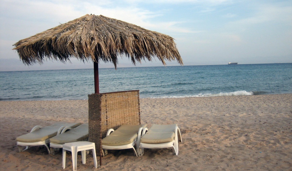 The beach at the resort of Taba, Egypt