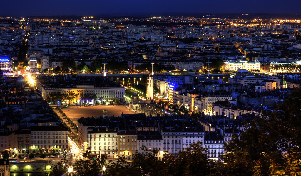 Панорама в городе Лион, Франция