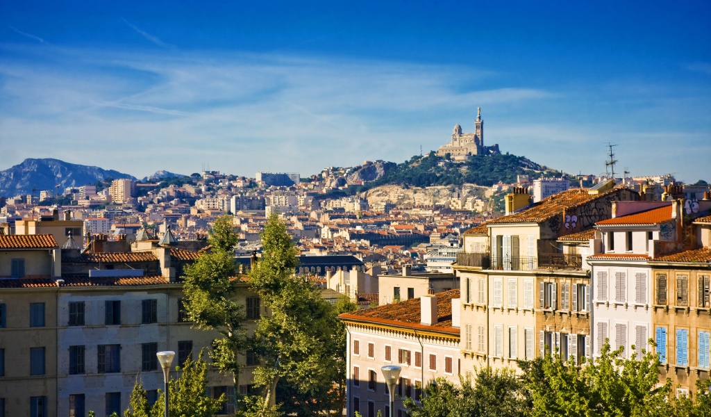 Панорама в городе Марсель, Франция