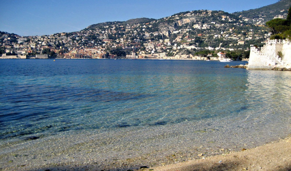 Морской залив на курорте Сен-Жан-Кап-Ферра, Франция