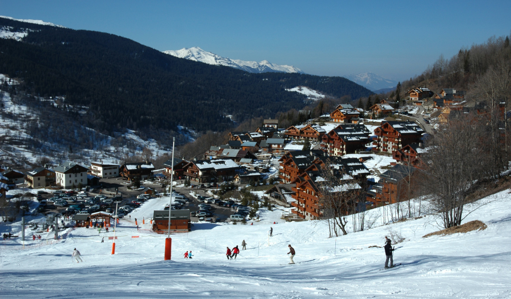 Лыжная трасса на горнолыжном курорте Мерибель, Франция