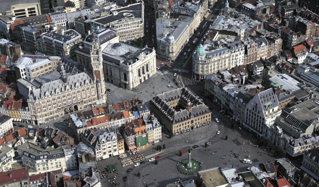 Панорама в городе Лилль, Франция