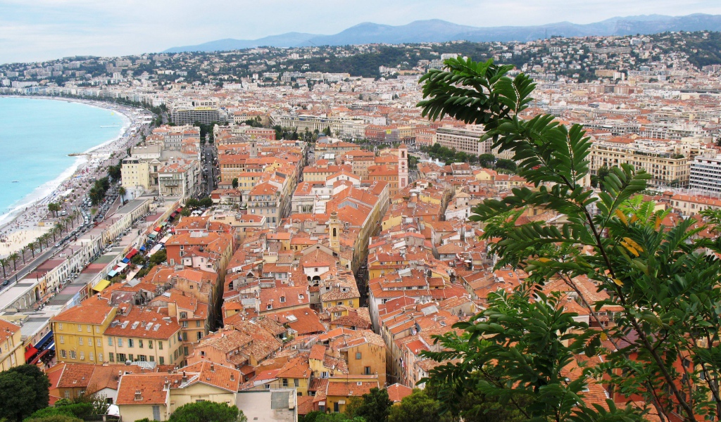 Панорама в городе Ницца, Франция