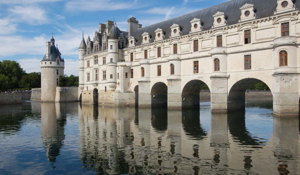 Замок на воде в Луаре, Франция
