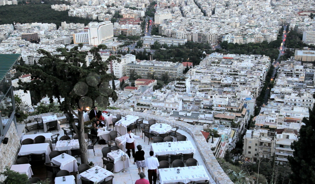 Ресторан на холме в Афинах