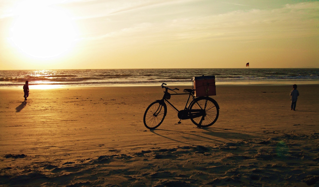 Bicycle on the beach in Goa