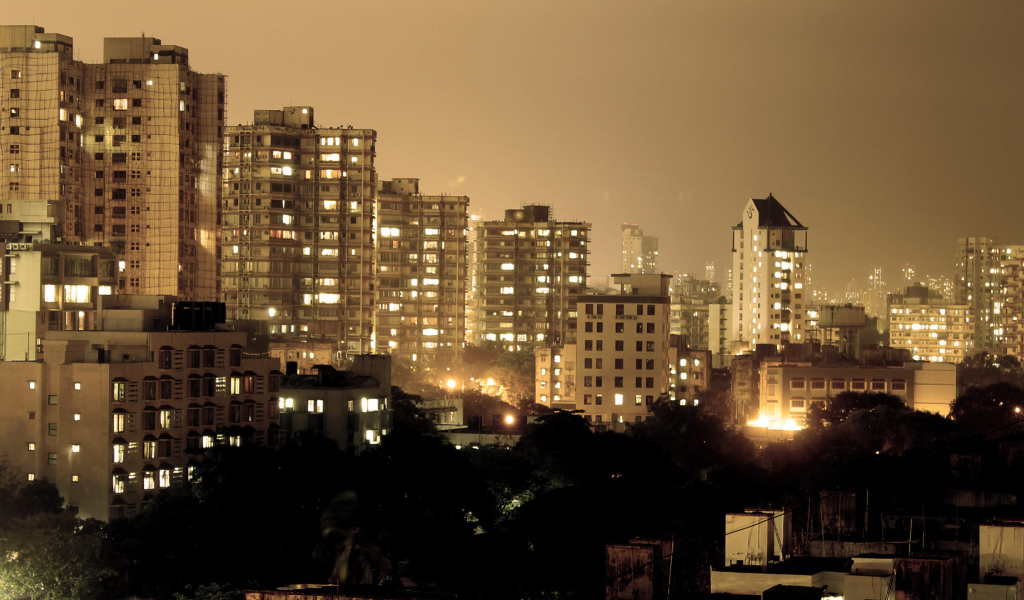Ночной город Мумбай