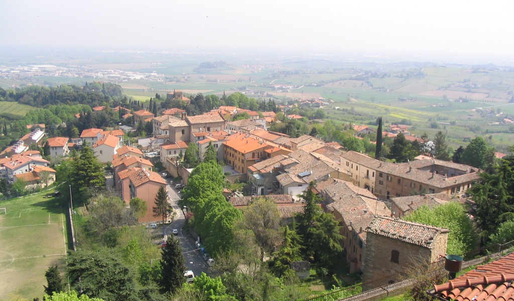 Панорама города на курорте в Монтекатини Терме, Италия