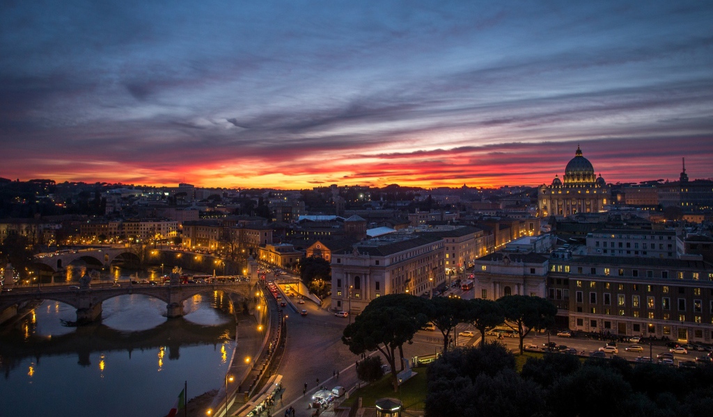 Закат в Риме, Италия