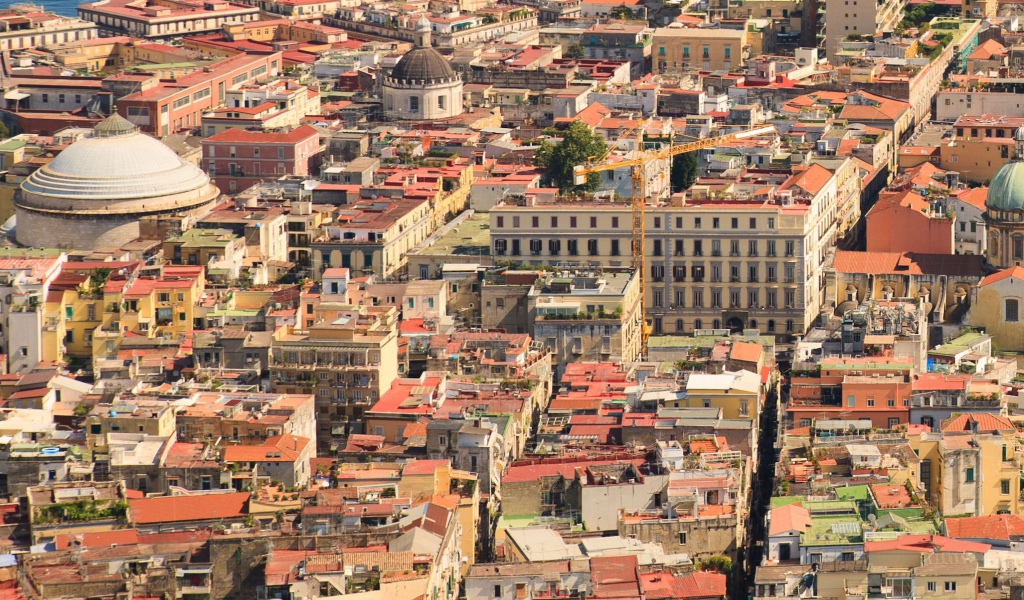 Вид со стены крепости в Неаполе, Италия