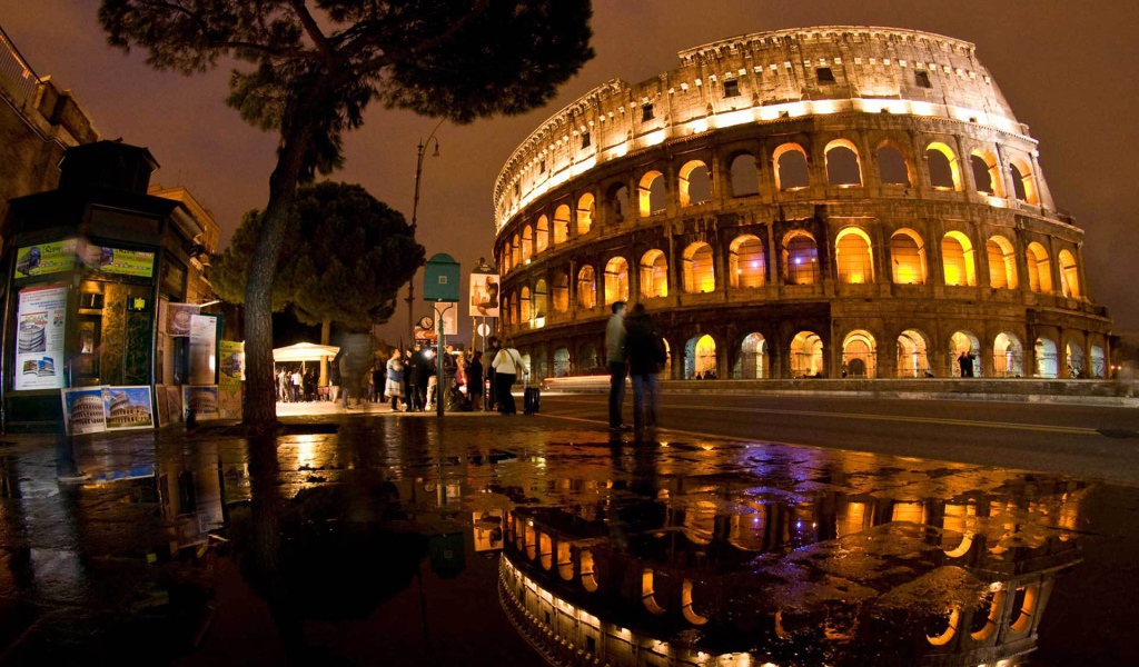 Walk after the rain in Rome, Italy