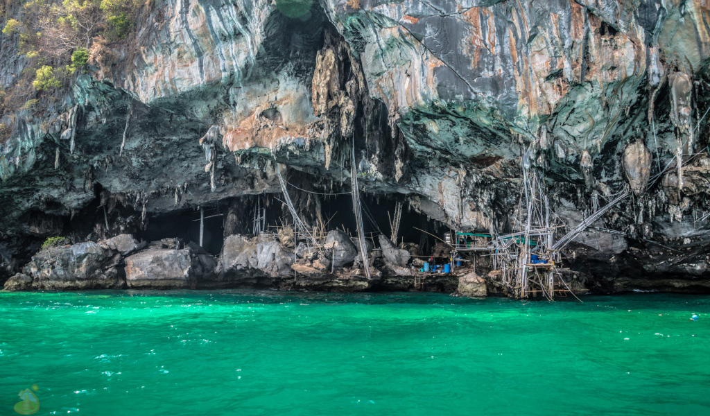 Cave near the shore at the resort island of Koh Larn, Thailand