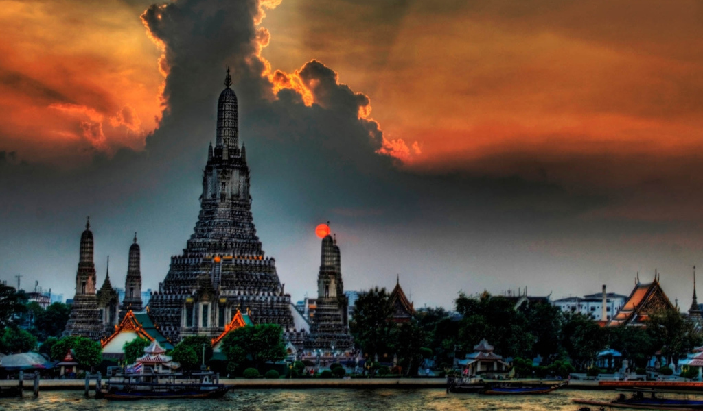 Фантастический вид на храм в Бангкоке, Таиланд