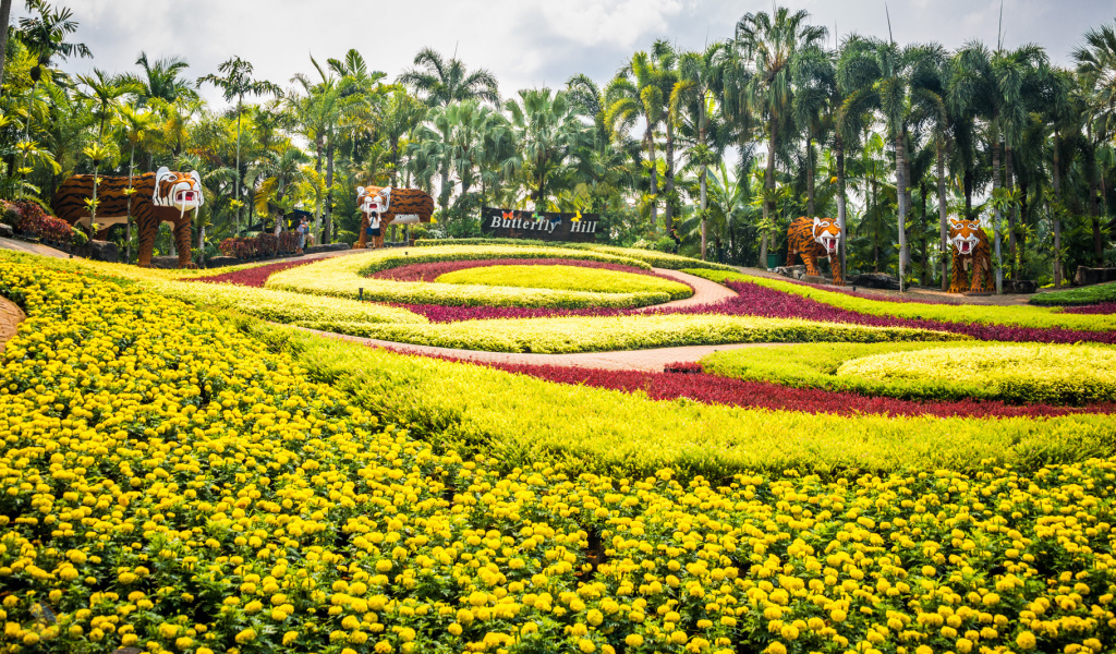 Великолепный сад на курорте в Паттайе, Таиланд