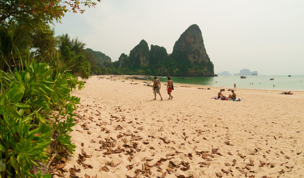 Relax on the beach in the resort of Krabi, Thailand