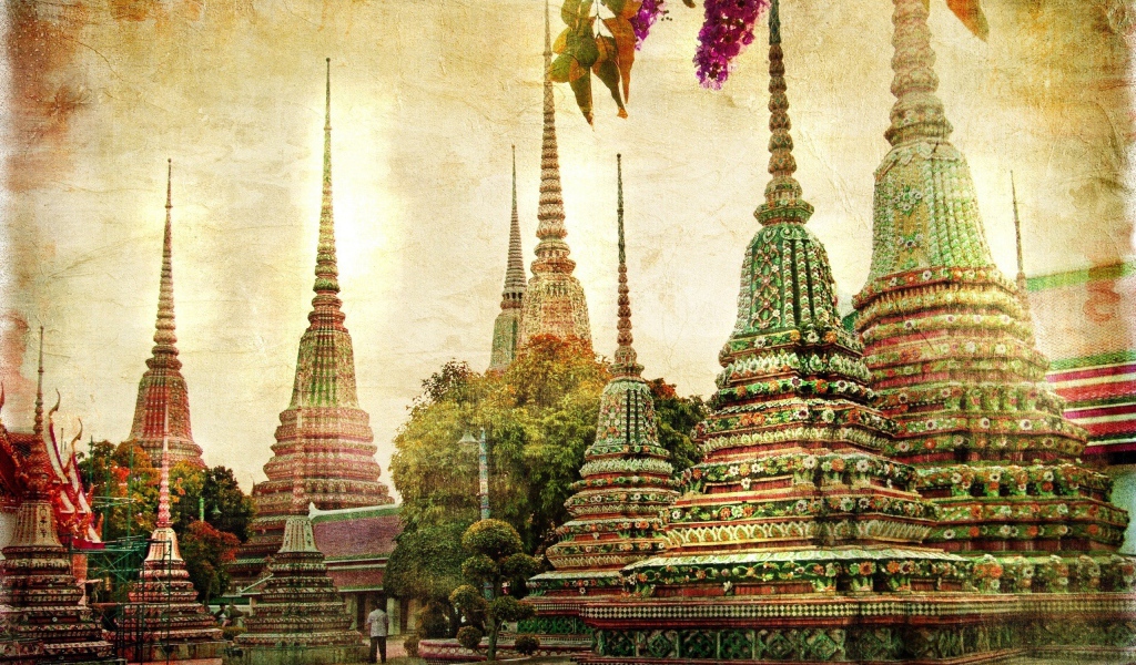 Храмы в цветах в Бангкоке, Таиланд